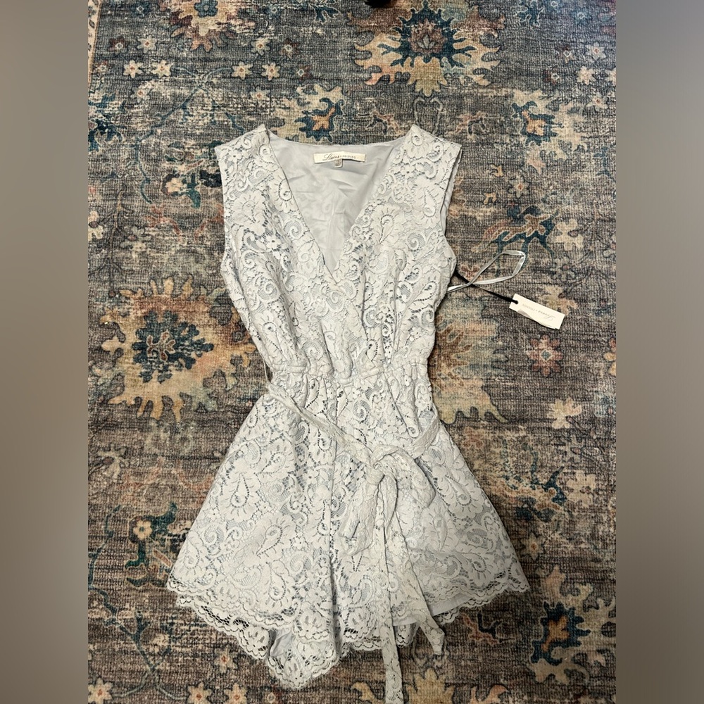 Lovers & Friends blue lace romper